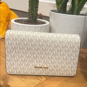 Michael Kors Cream Monogram Clutch